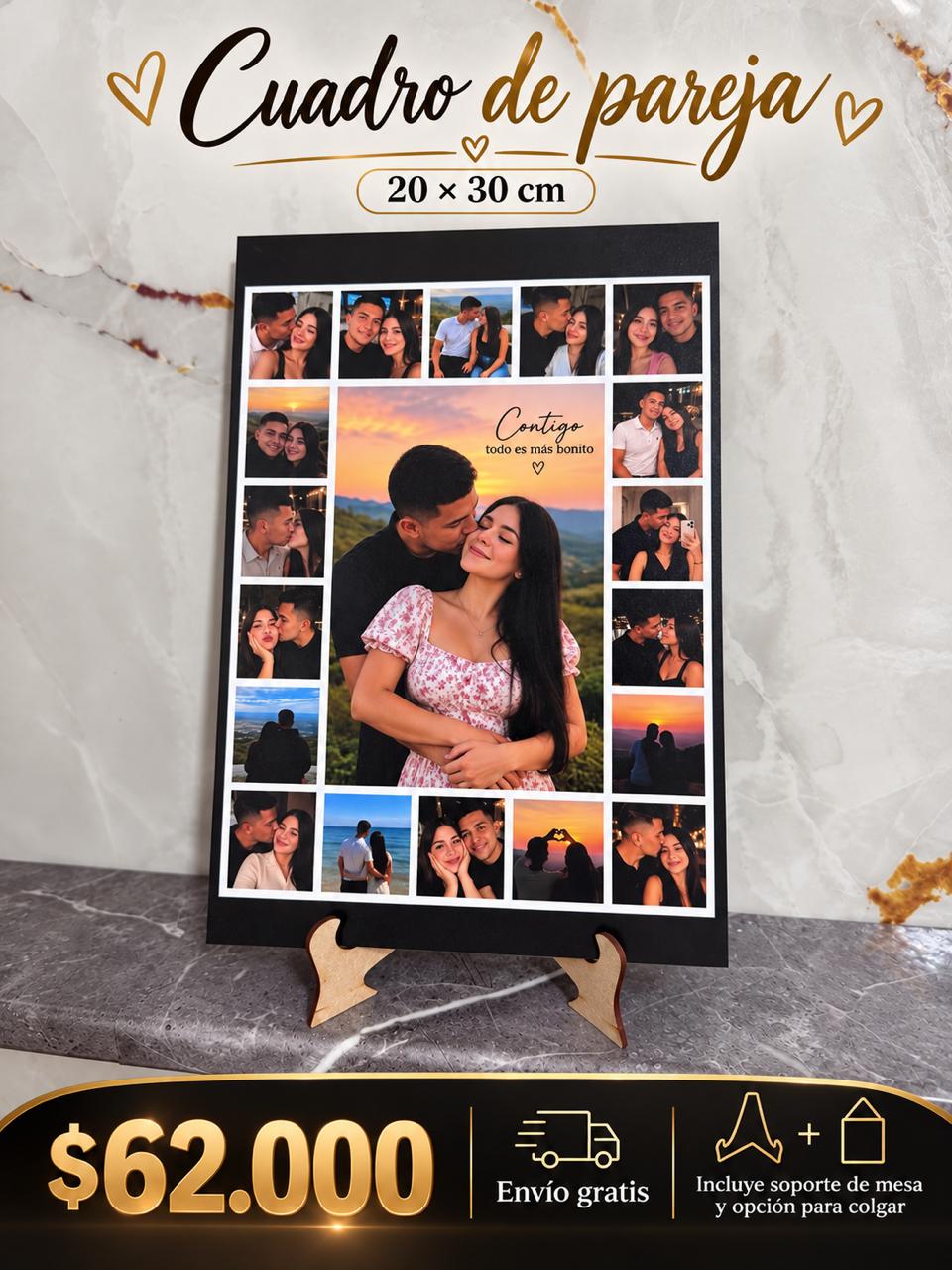 Cuadros de Pareja 20x30 cm con soporte