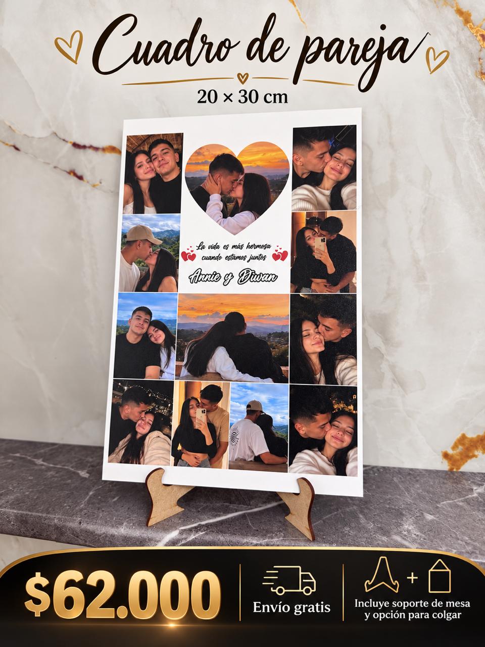 Cuadros de Pareja 20x30 cm con soporte